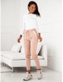 Pantaloni de trening dama bej din bumbac 0560 - Magazin online - Boutique